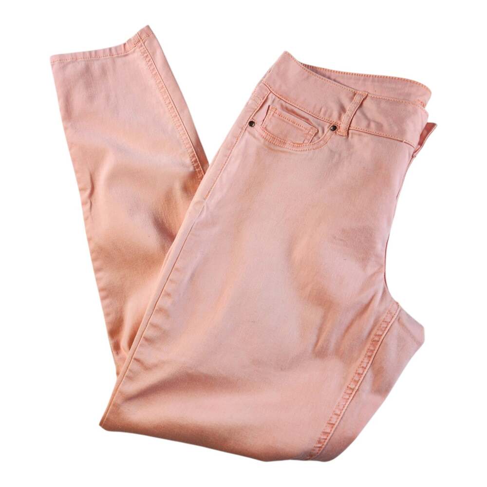 Maurices Peach Pink Straight-Leg Pants Large/Regular Soft Girl Coquette Y2K